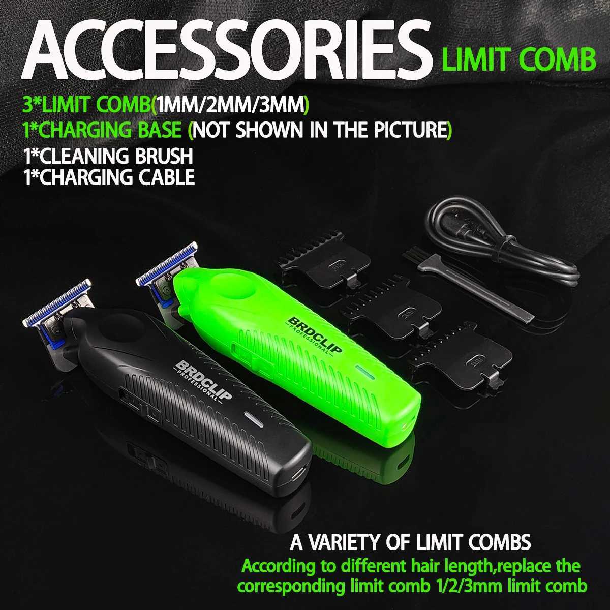 Professional BRDCLIP New Hair Trimmer 9615 Electric High Power Motor 9000RPM DLC Special Blue Ceramic Blade With Charging Base XJ250624