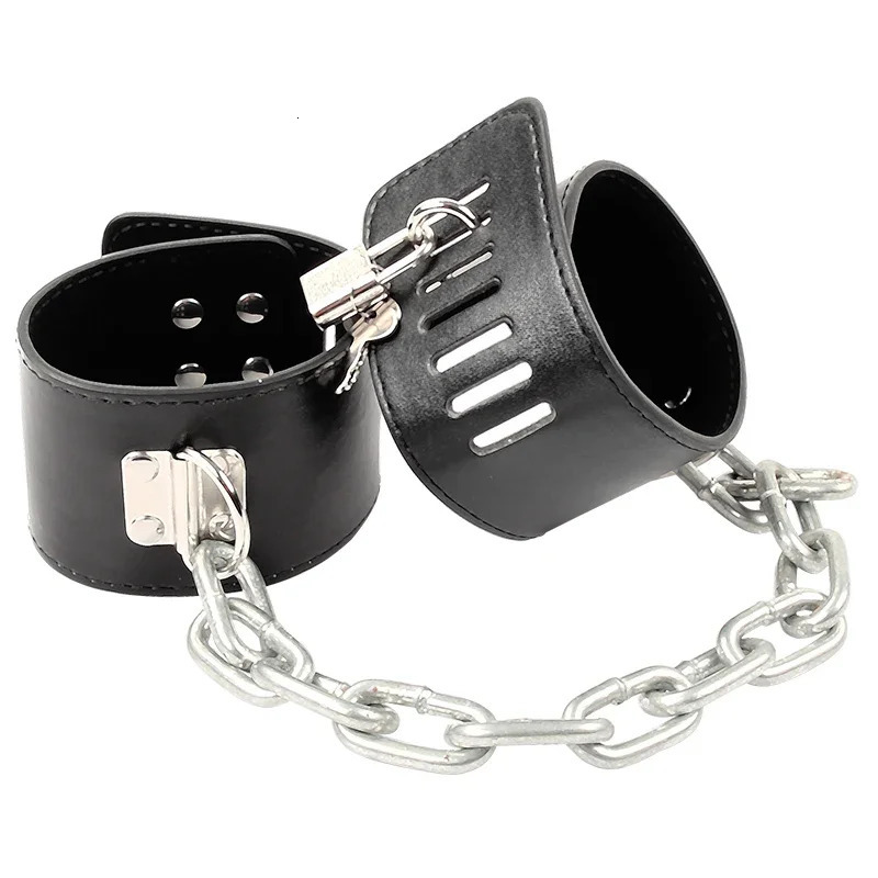 Hard Metal Chain Handcuffs Slave BDSM Wrist Ankle Bondage Cuff Restraints Locking Shackles Erotic Products Sex Toys For Couple 250624