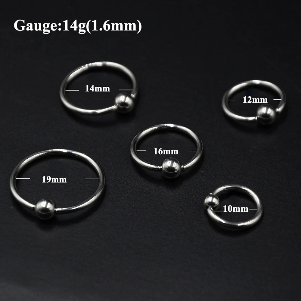 10pcsSet Steel Large Size Captive Beads Lip Rings BCR Nipple Eyebrow Tragus Ear Hoop Earrings Piercing Body Jewelry 250613