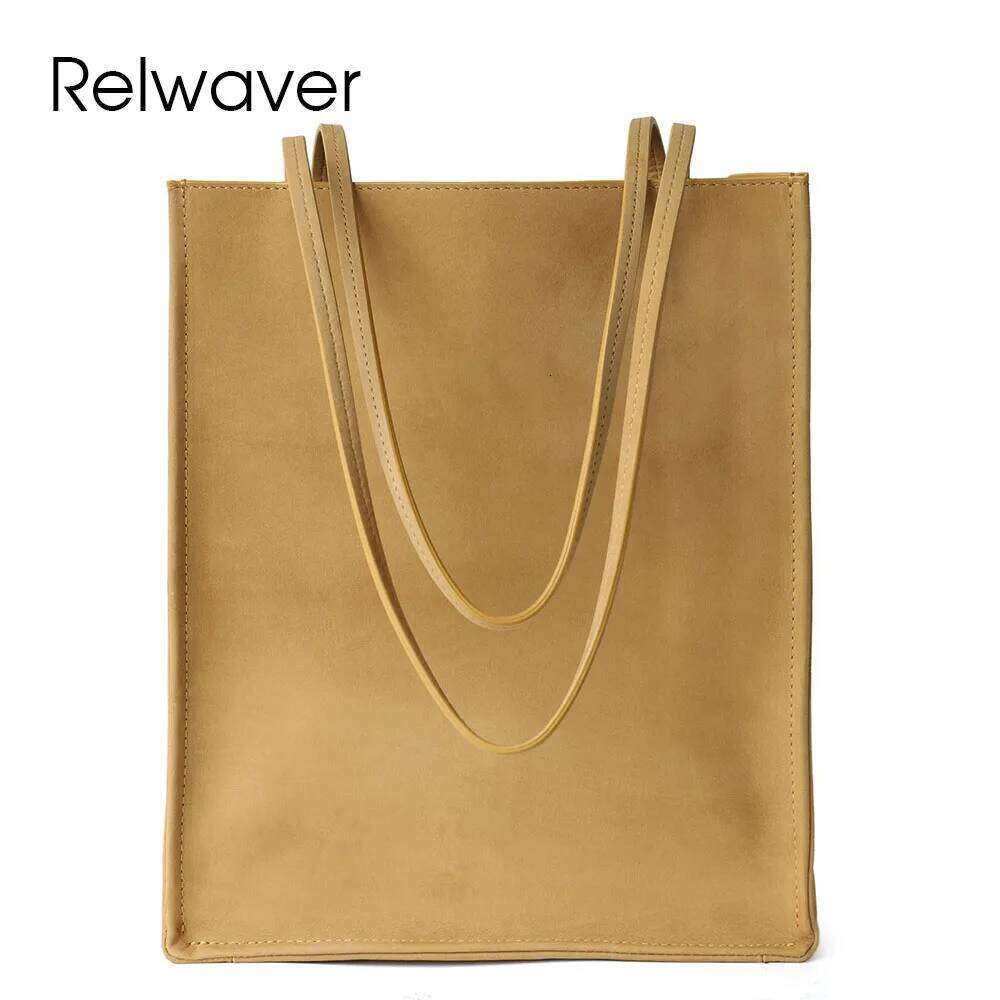 Luxury Designer bags Relwaver tote genuine leather shoulder 2025 autumn commuting ladies handbag big composite women bag