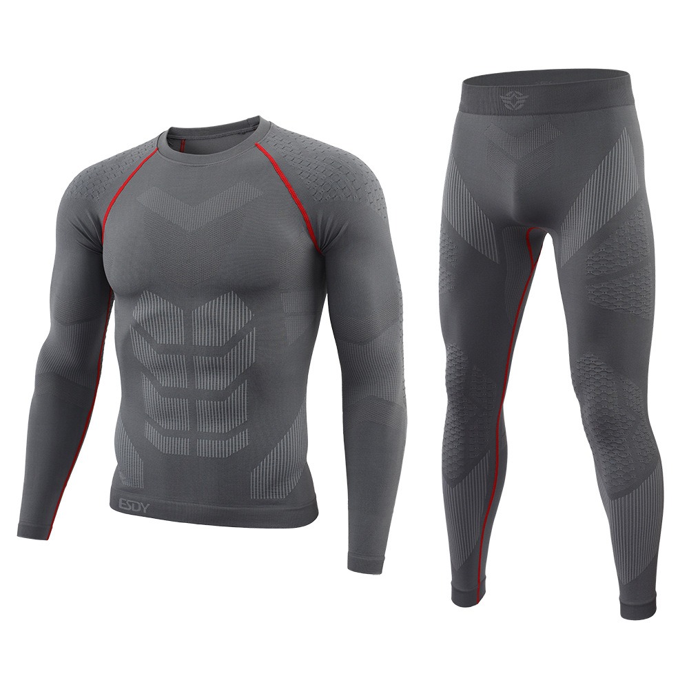 New men's outdoor seamless underwear, sports and fitness set, yoga and skiing fitness suit