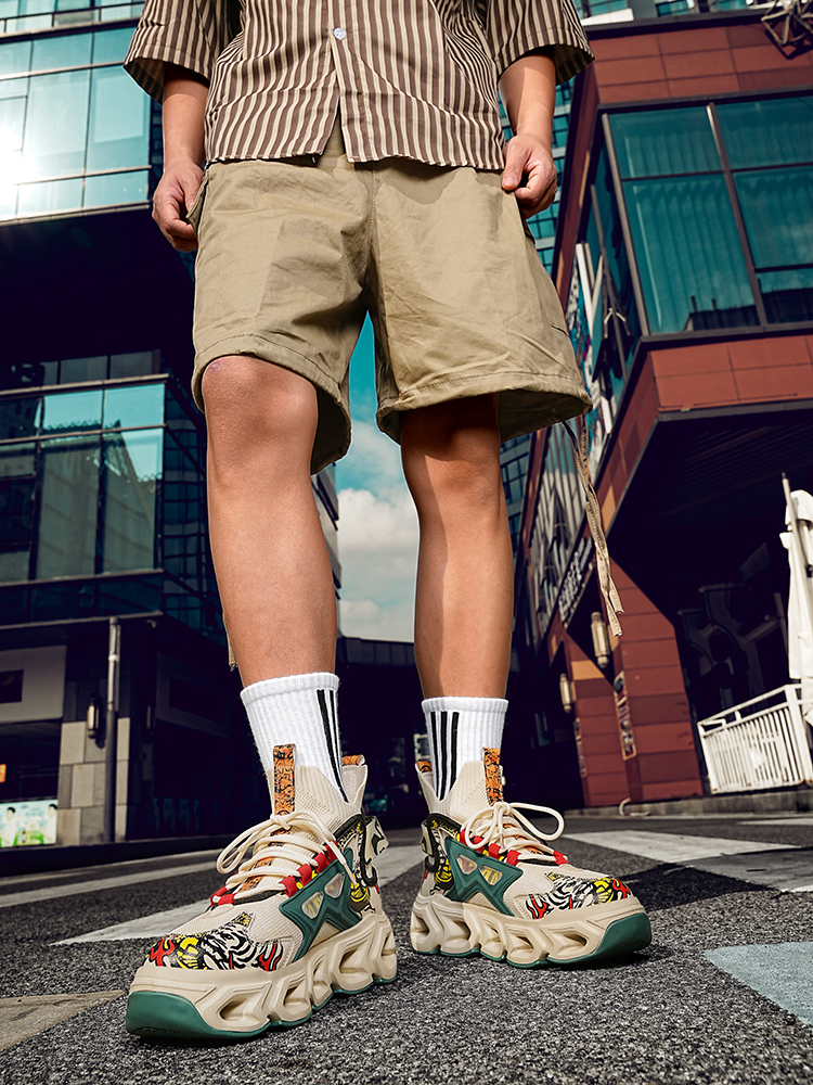 2427-Boys Gaobang Basketball Shoes Flying Mesh Breathable Men's Basketball Sneakers Anti-Slip Running Shoes Breathable Walking Shoes