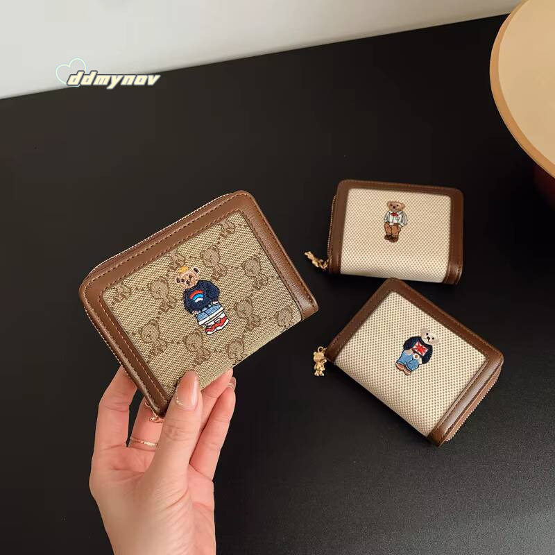 Cute Bifold Large Capacity Zipper Wallets with Handle Women Versatile Coin Purse Card Holders Clutch Luxury Designer Long Wallet ddmynov