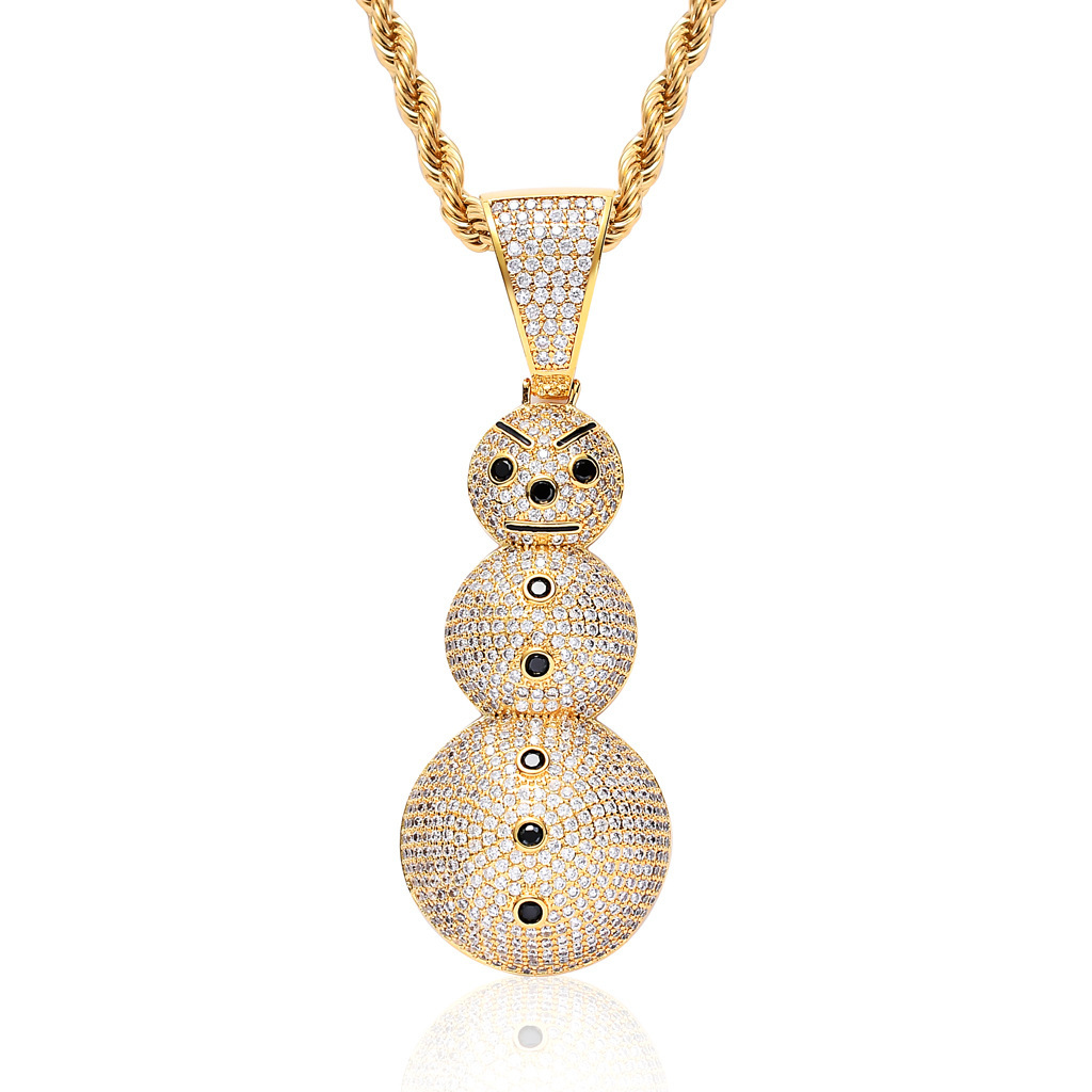Moissanite Hip Hop Pendant Snowman Iced Out Creative Bling Trendy Versatile Jewelry Pass the diamond tester