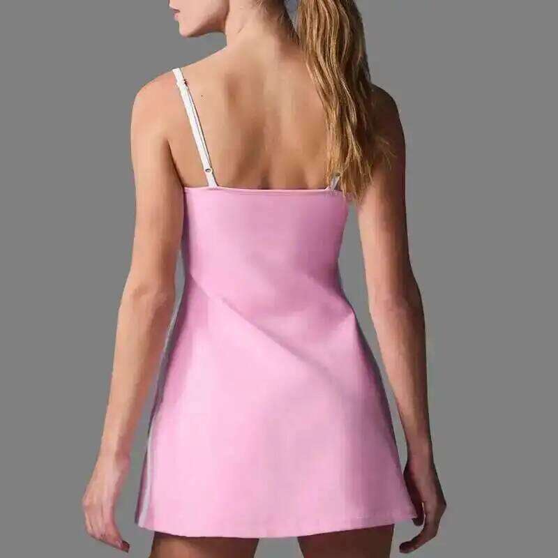 NCLAGEN Women's Tennis Dress With Built In Bra And Shorts Golf Skorts Sports Fiess Skirts Gym Workout Breathable Sportswear