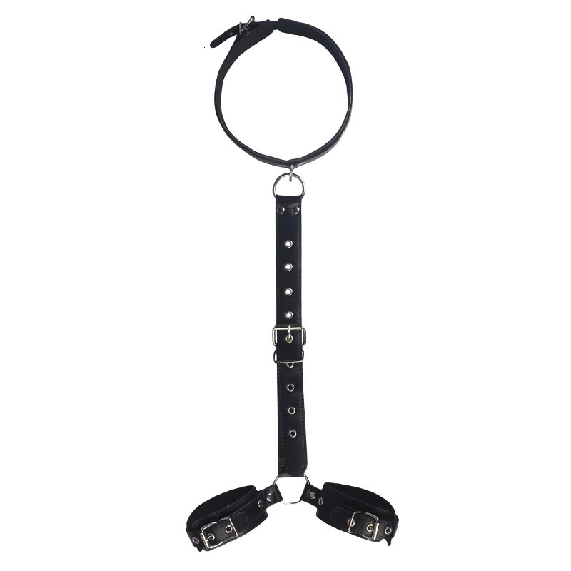 Neck to Wrist Restraints Kit Sexy Women BDSM Fetish Behind Back Handcuffs Collar Adjustable Bondage Set Couple SM Sex Game Tool 250624