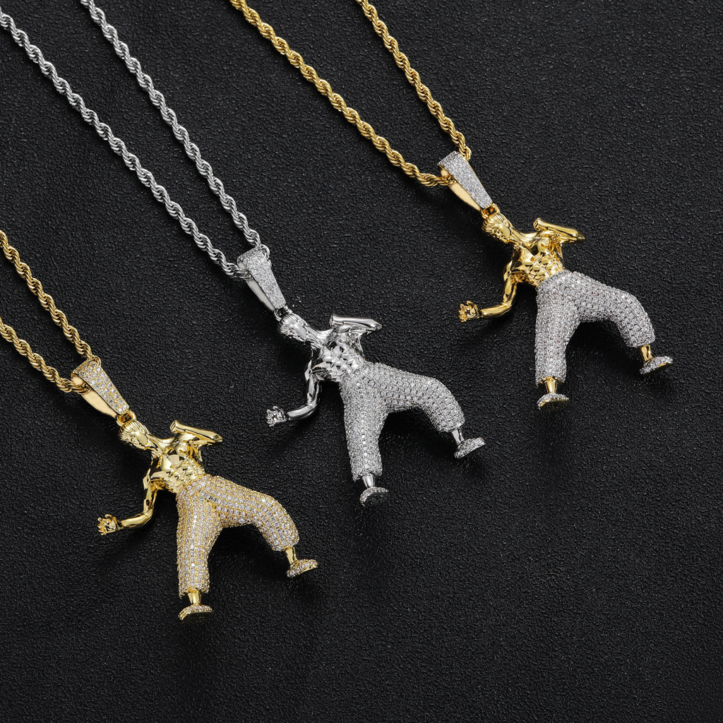 Luxury Moissanite Necklace Bruce Lee Kung Fu Pendant Iced Out Solid 3D Hip Hop Streetwear Bling Pass the diamond tester