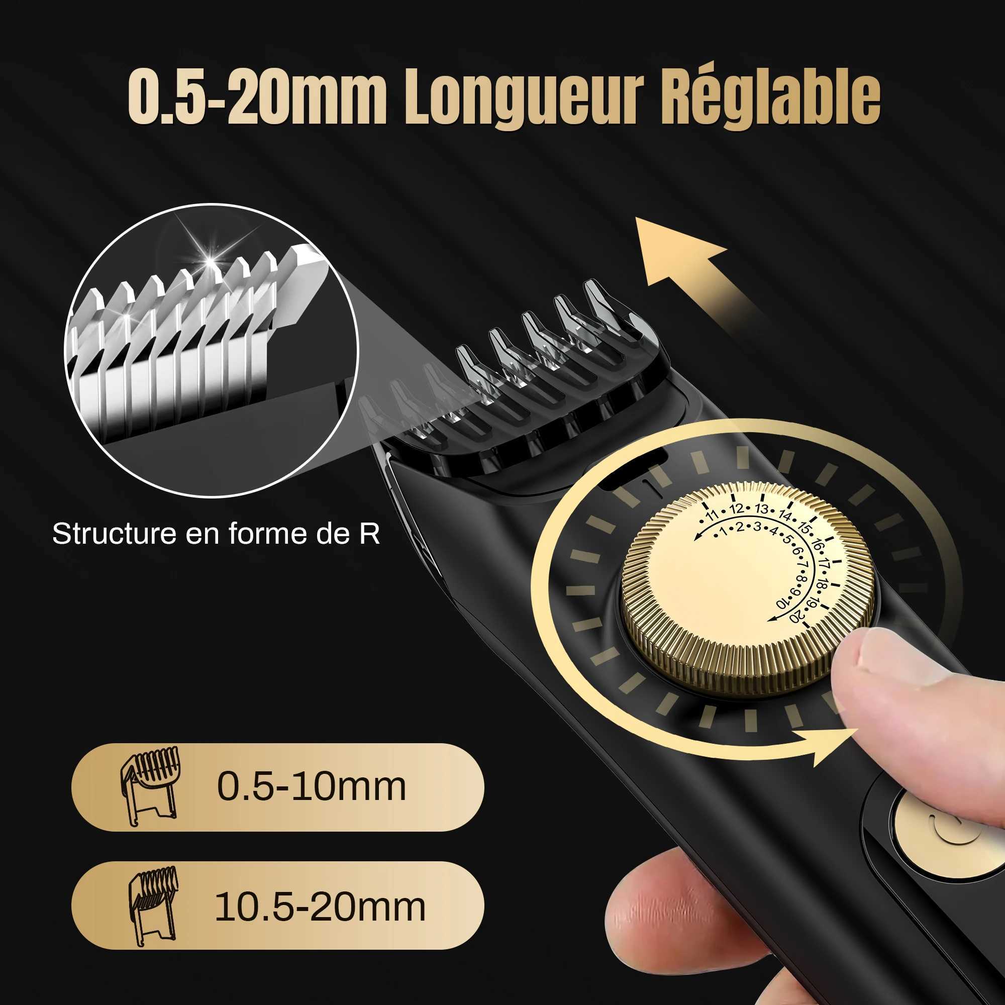 Sejoy Electric Hair Clipper for Men Professional Rechargeable Hair Trimmer IPX7 Waterproof Adjustable Speed Barber ClippersXJ250624