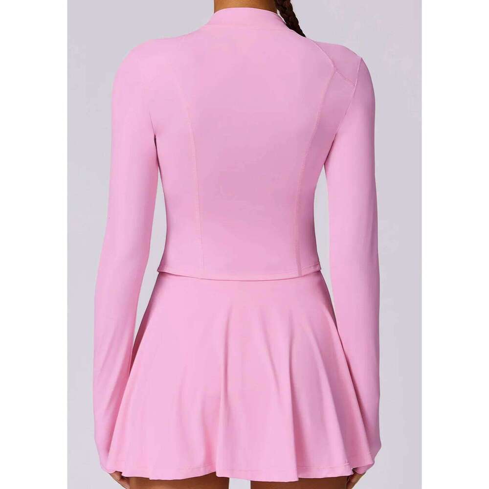 Summer Skirt Set Women UV Protection Long Sleeved Sunscreen Zipper Coat Outdoor Ice Silk Cool Running Yoga Exercise Sets