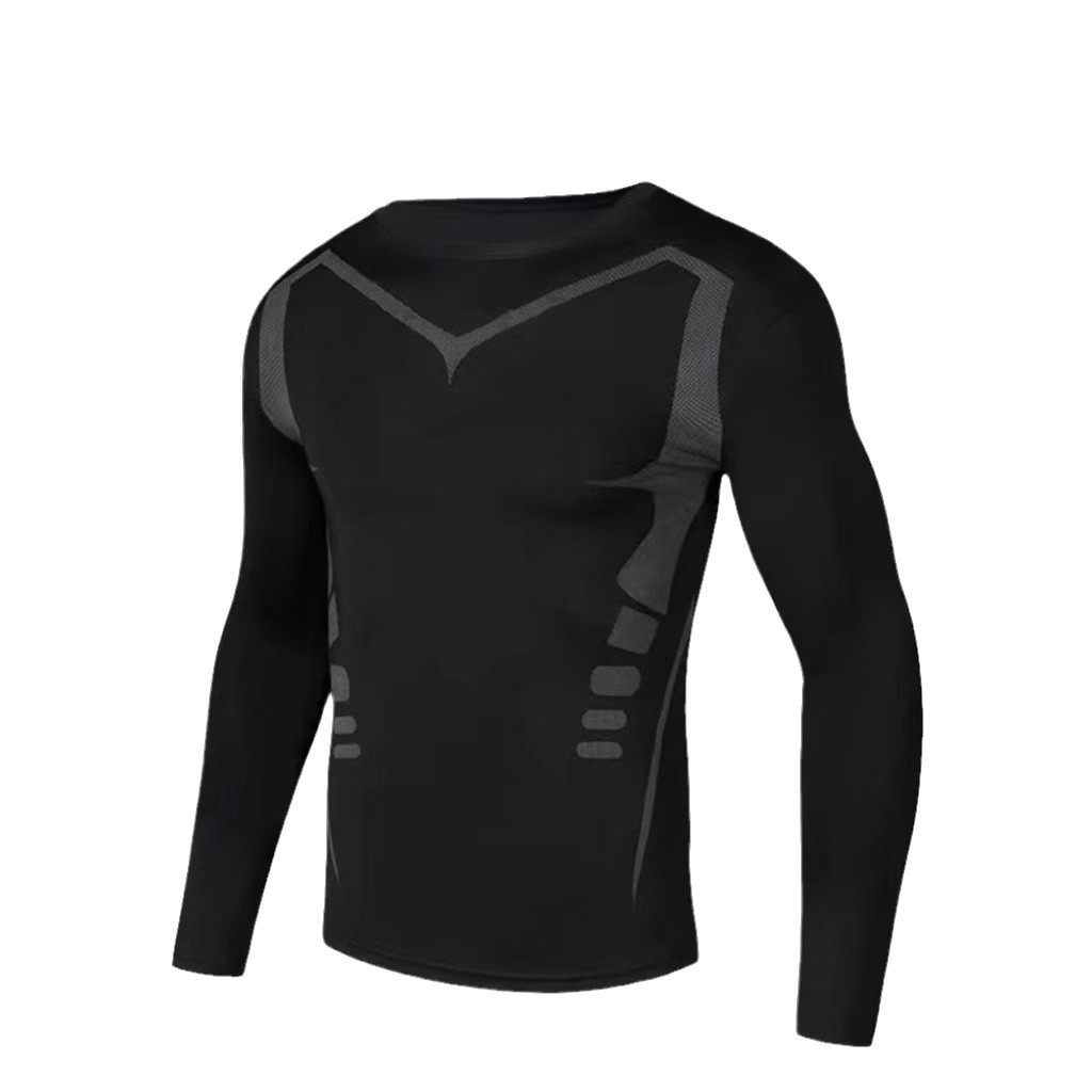 Mens High-Elastic Basketball Sports Set - Spring & Summer Hook-and-Go Fitness Wear with Quick-Dry Breathable Tights