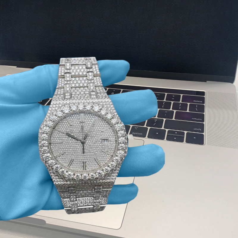 Hip-Hop Shines The Latest Style Moissanite Chilled Watch Fully Automatic Mechanical Watch Pass The Diamond Test Enthusiast Men's And Female Style Free Delivery VS++