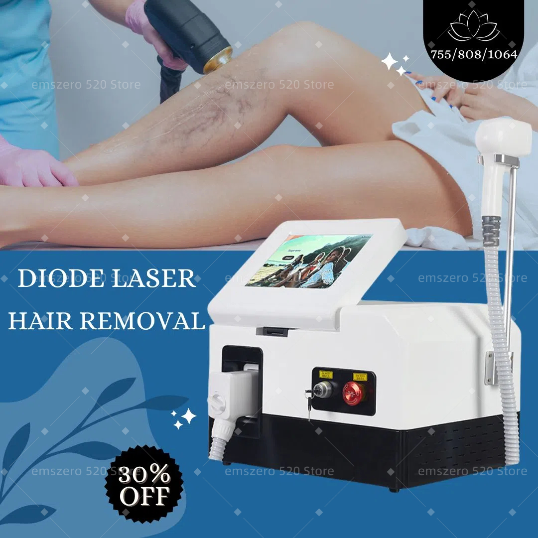 755/808/1064nm 3-in-1 Hair Removal Device Diode Laser Technology Suitable for all Skin Colors Cool Feeling and Comfort