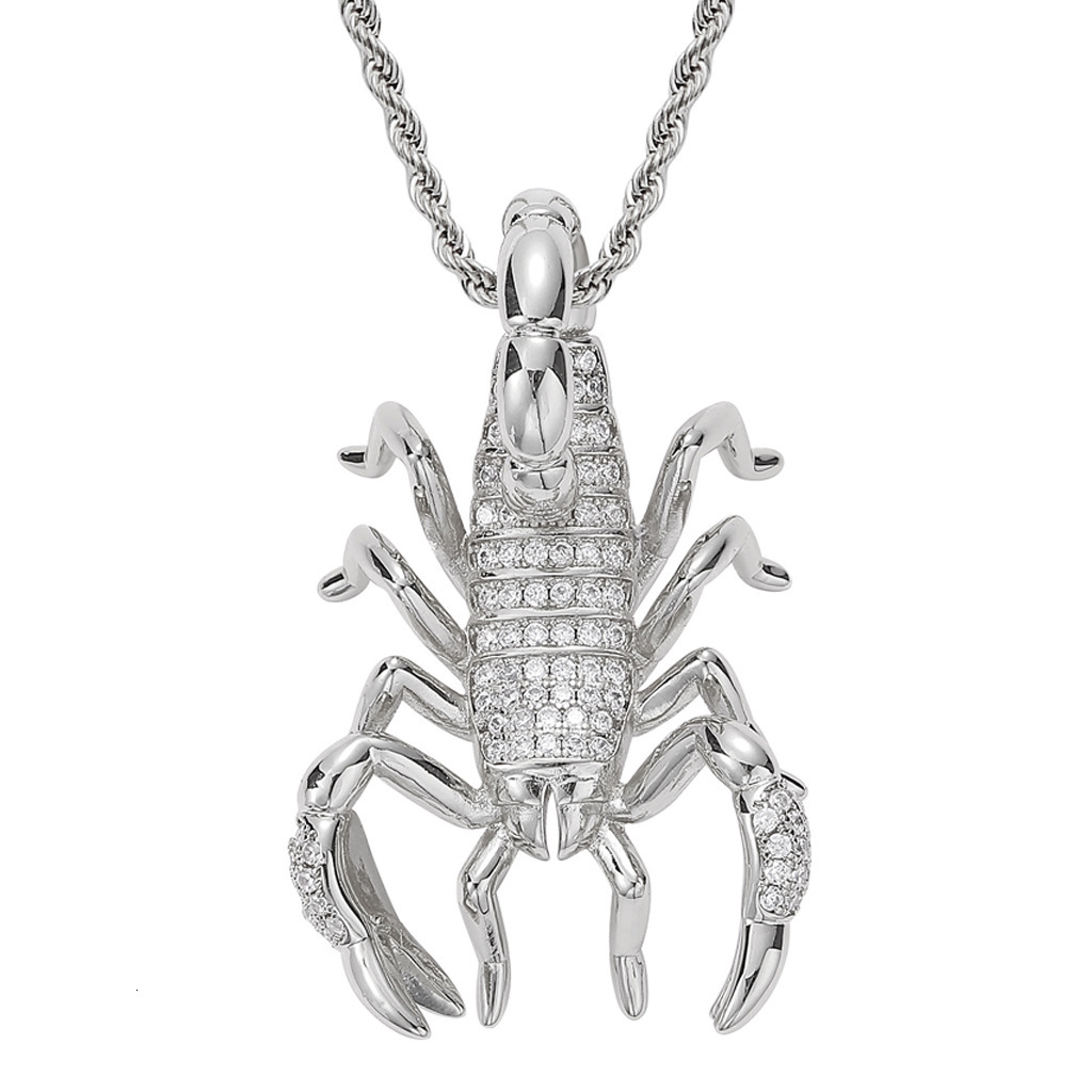 Hip Hop Moissanite Jewelry 3D Scorpion Pendant Iced Out Diamond Men's Rapper Accessory Pass the diamond tester
