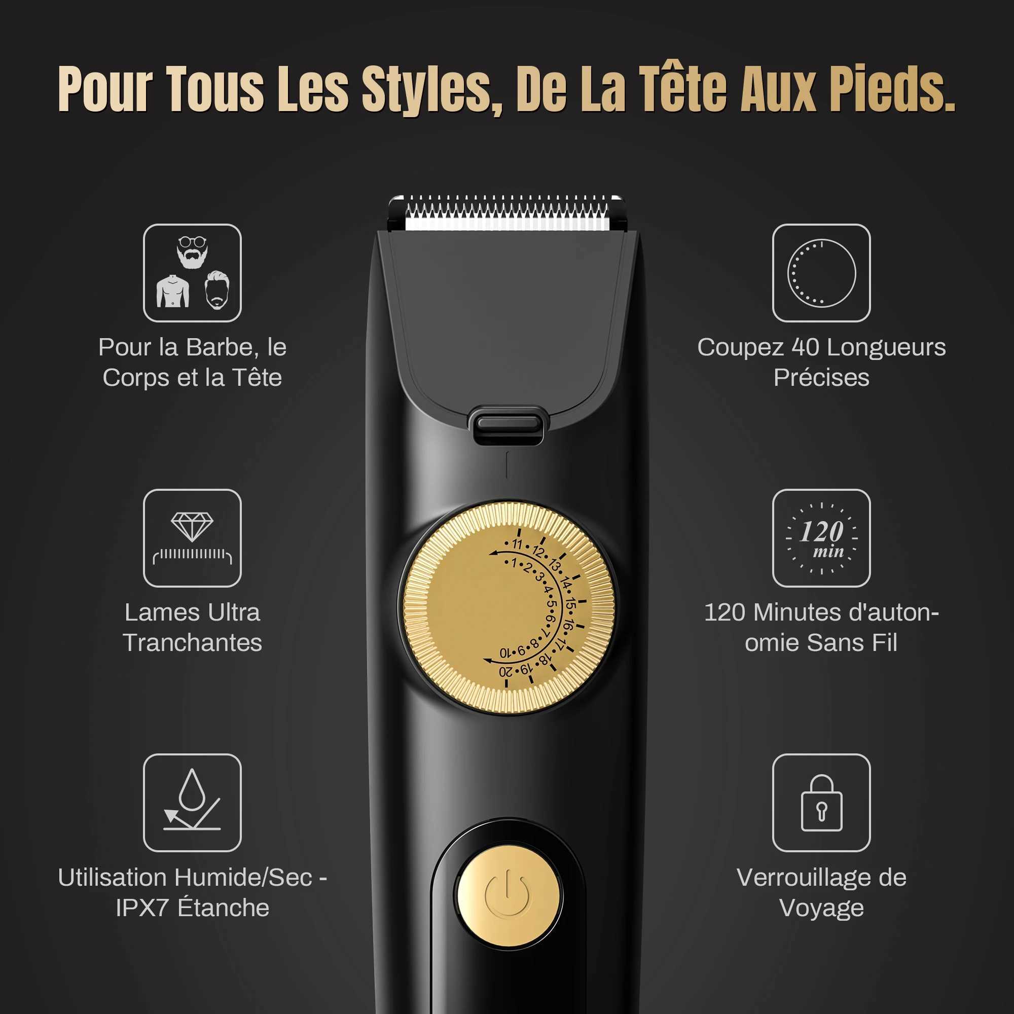 Sejoy Electric Hair Clipper for Men Professional Rechargeable Hair Trimmer IPX7 Waterproof Adjustable Speed Barber ClippersXJ250624