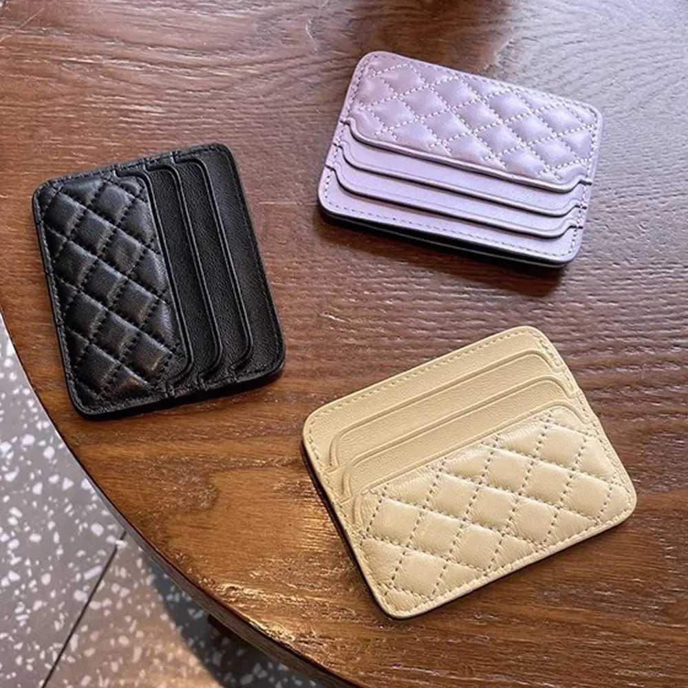Woman Fi Leather Card Holder Ultra-thin Multiple Card Slots Card Clamp Small Wallet for girls XJ250624
