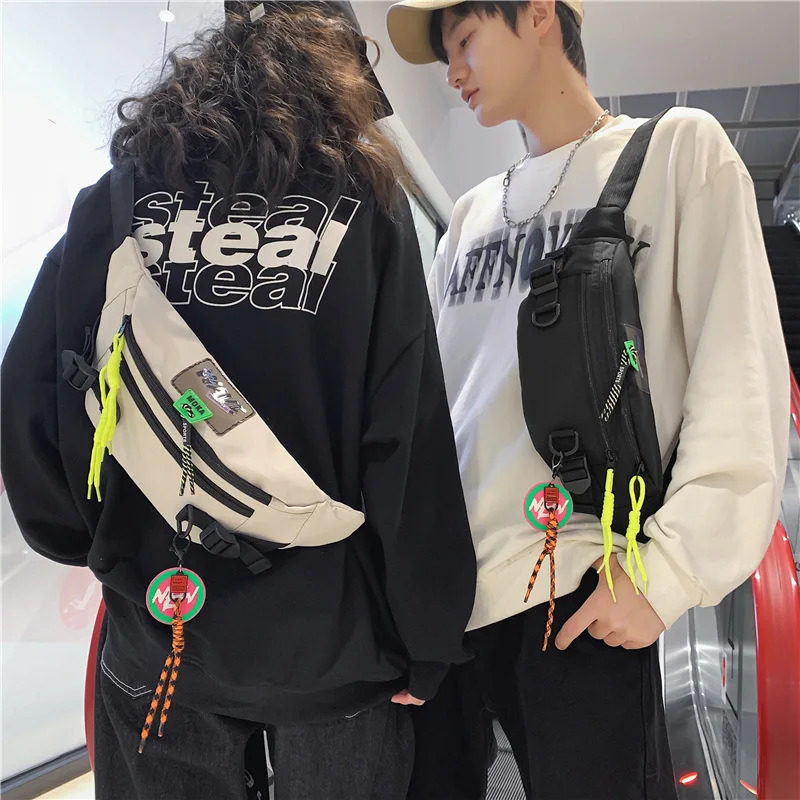 Hip Hop Sport Techwear Crossbody Chest Bag Men Women Multifunction Waterproof Waist Bag Street Casual Fanny Pack 250623
