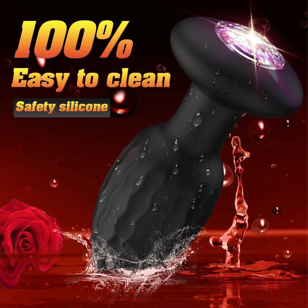 APP Control Anal Plug Vibrator with LED Light Blue-tooth Butt Plug Vibrator Prostate Massager Sex Toys for Women Men Adults W250624