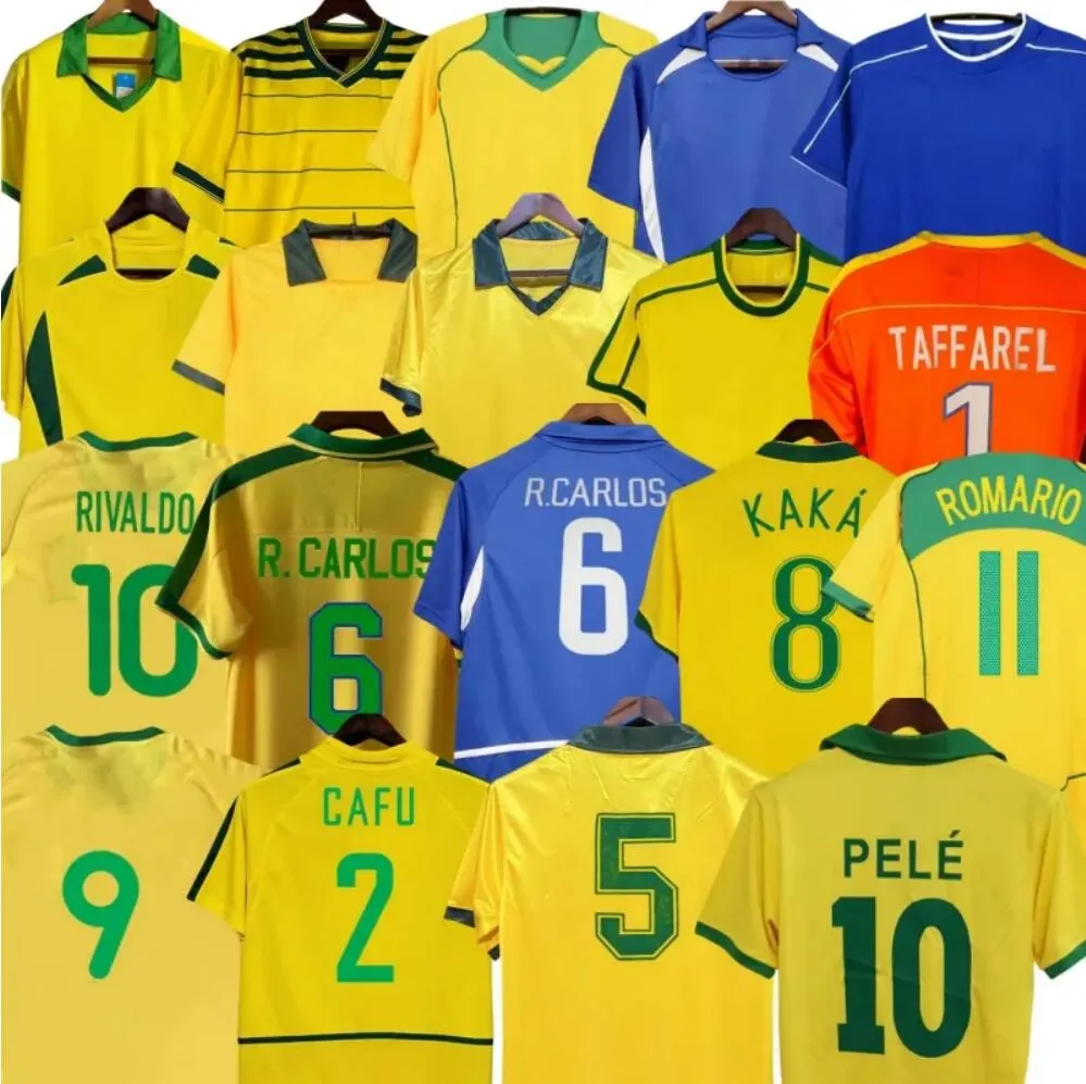 25 26 1970 1978 1998 retro Brasil PELE soccer jerseys 2002 Carlos Romario Ronaldo Ronaldinho shirts 2004 1994 BraziLS 2006 RIVALDO ADRIANO KAKA 1988 2000 2010 VINI JR