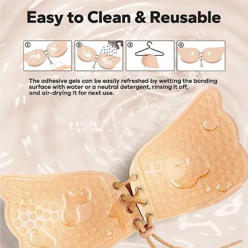 Silicone Nipple Cover Bras Women Seamless Strapless Push Up Brassiere Self Adhesive Invisible Underwear Ladies Sexy Lingerie W250624