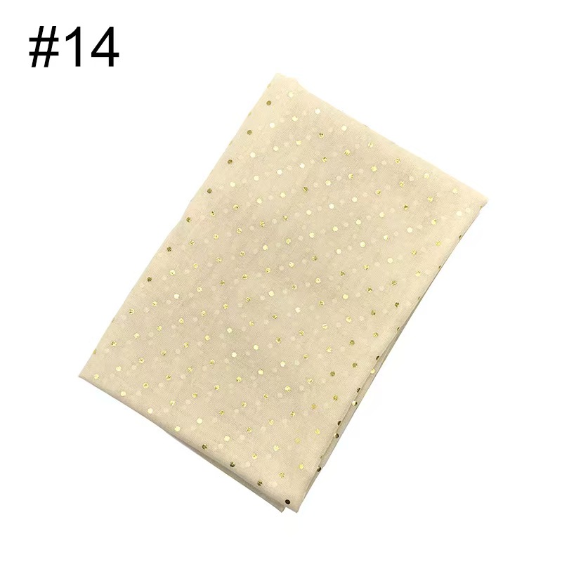 T1048 Gold Dot Cotton and Linen Women's Long Scarf Scarf Headband