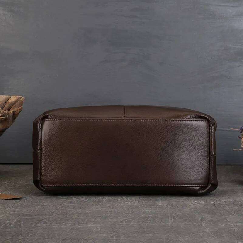 Johnature Genuine Leather Casual Tote Bag 2025 New Retro Large Capacity Women's Handbag Versatile Solid Color Shoulder Bags