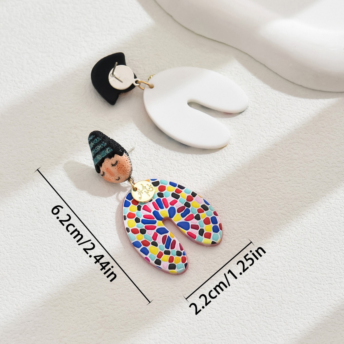New Cartoon Character Earrings Personality Design Inn Dl Studs Unisex Ear Jewelry