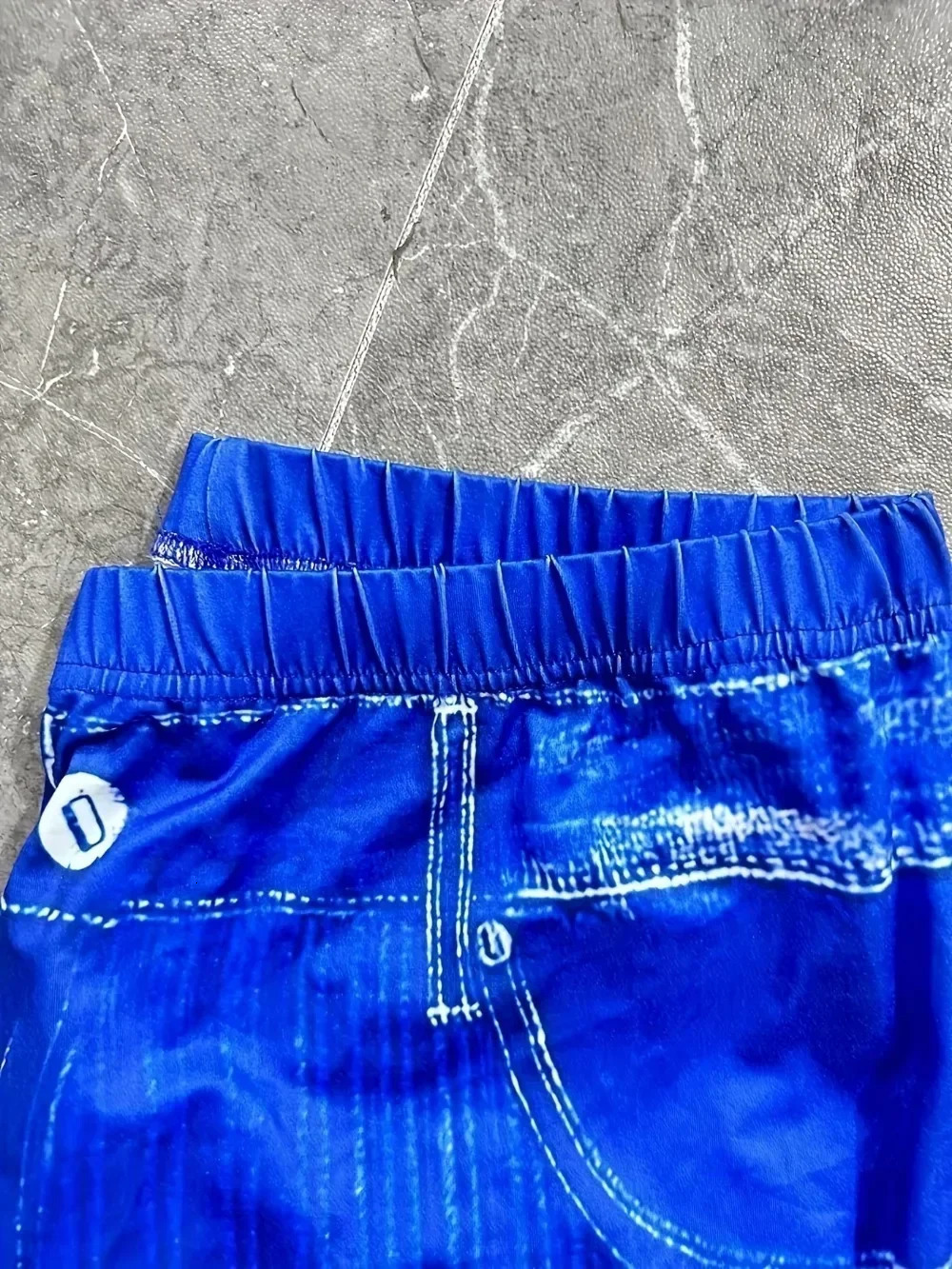 Fashion Plus Size 1XL5XL Womens Sporty Leggings Ladies Casual Denim Print Slight Stretch High Rise Leggings 250609