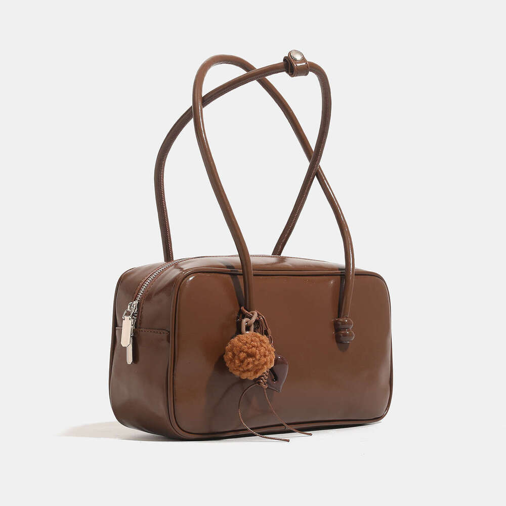 Oil Wax Leather Women's New Single Shoulder Underarm Handheld Boston Bag