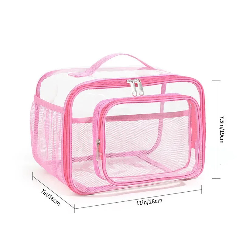 PVC Womens Bags Lunch Bag Portable Picnic Waterproof Travel Wash Pack Transparent Shoulder Crossbody Handbag for Women 250624