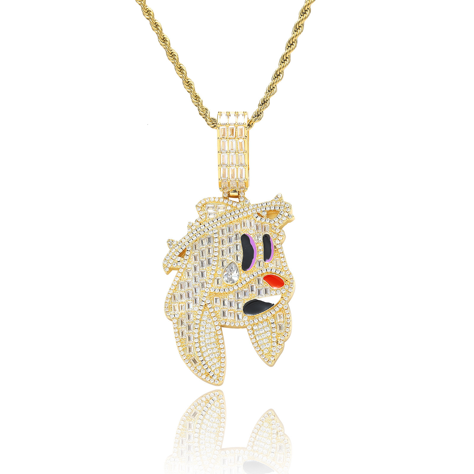 New Arrival Cartoon Bunny Pendant Iced Out Hip Hop Swag Men's Moissanite Jewelry Labubu Chain Pass the diamond tester