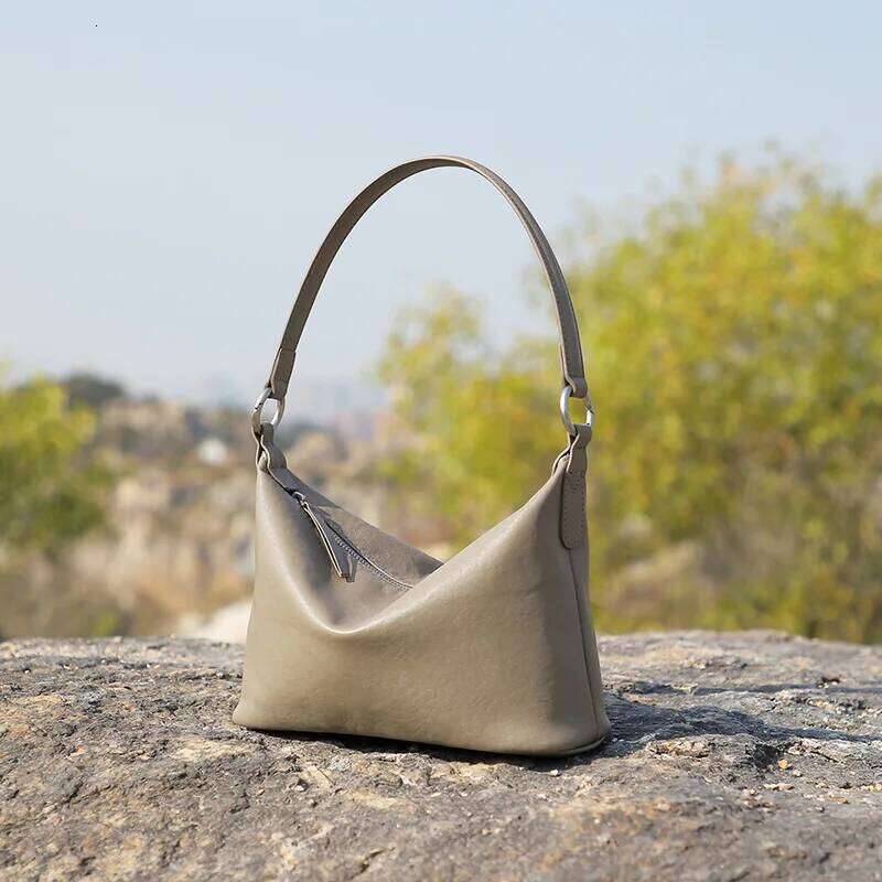 High Quality Plant-Based Tanned Cowhide Women's Vintage Underarm Hobo Bag, Multifunctional Shoulder Crossbody Bag