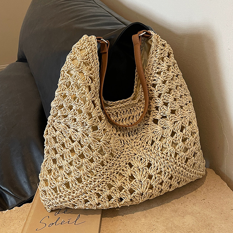 Free Shipping Casual Straw Multi-Color Knitted Tote Bag and Handbags Women Shoulder Bags Straw Woven Side Bag for Ladies Woman Handbag Beach Bag5