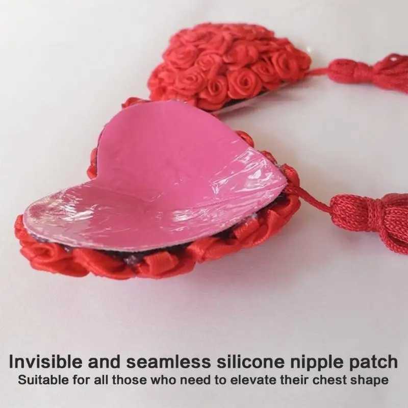 MXMA Women Sequins Tassels Pasties Nipple Cover Reusable Sticky Bras Chest StickersW250624