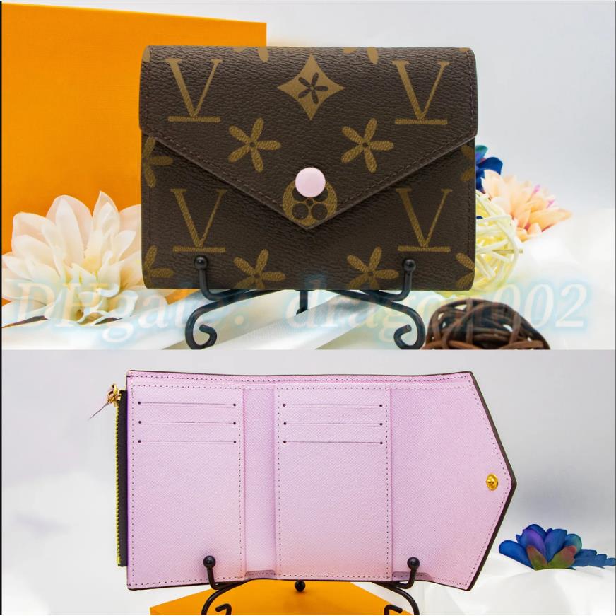 Luxury bags Designer bag coin purse Women Short Wallet Woman Purse Original Box Card Holder Ladies Handbag Checked Flower