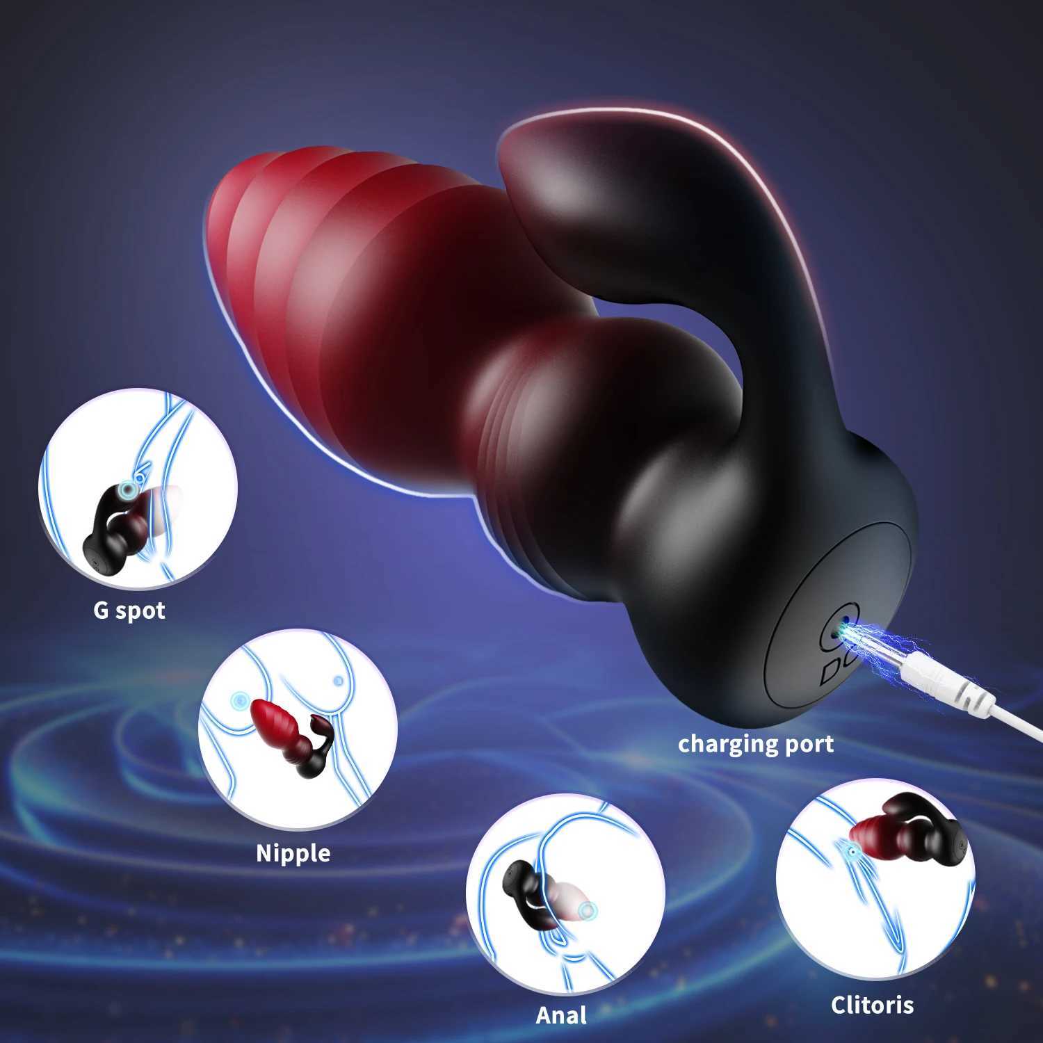 2 IN 1 Adult Sex Toys Butt Anal Plug Clitoris Stimulator Remote with Control Vibrator 7 Vibrating Frequencies for Women/Couples W250624