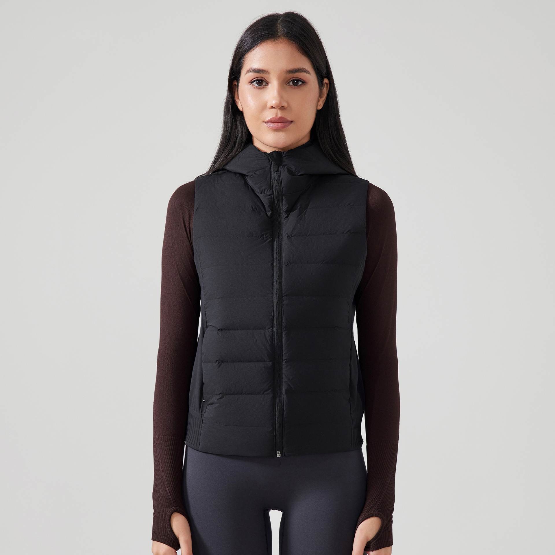 2025-- Comfortable Athletic Vest for Ladies: Insulated Hoodie Sweater Designed for Cold Weather Exercises Lightweight Hooded Casual Sports Vest Jacket