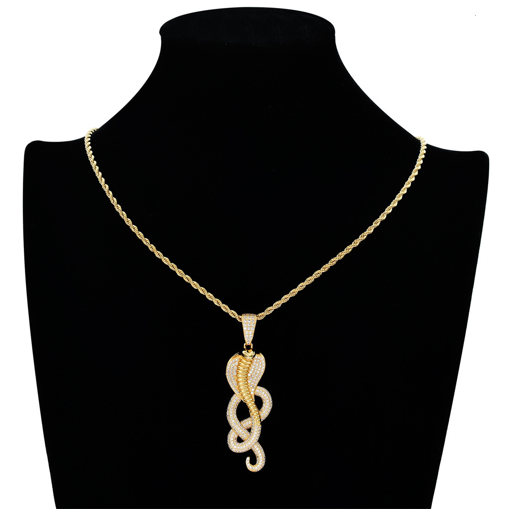 Luxury Hip Hop Pendant Cobra Pendant Diamond Set Street Style Creative Personalized Men's Hip Hop Moissanite Necklace Pass the diamond tester