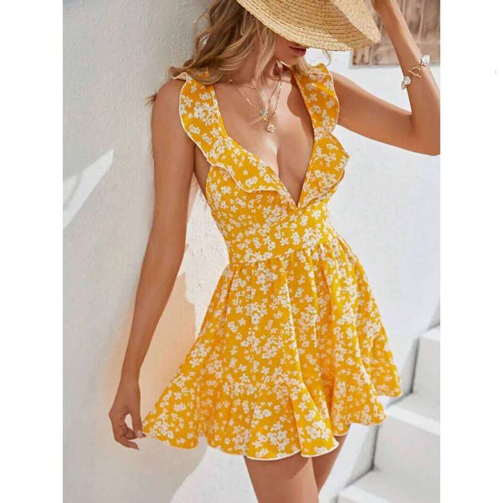 New beach 2025 summer vestidos para mujer fashion printing party vacation dress sexy mini dresses for woman