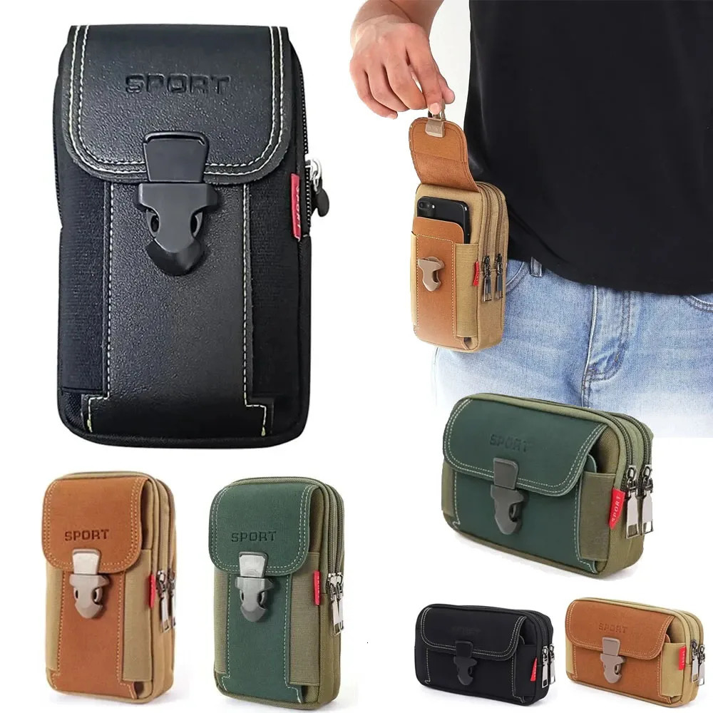 Unisex Belt Pouch Mobile Phone Bag for Men Holster Molle Waist Pack Small Tactical Duty Backpack Card Holder 250612