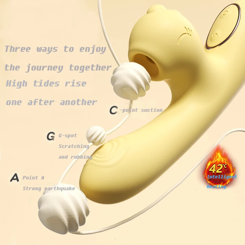 Doudoulong vibrator heated constant temperature dual head sucking flirting girl toy sex toy masturbator 250624