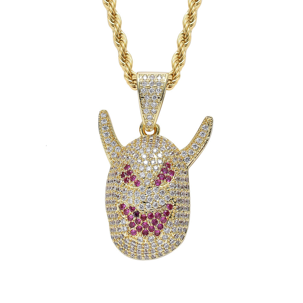Luxury Moissanite Jewelry Monster Pendant Long Horn Demon Pendant Iced Out Hip Hop Unique Trendy Accessory Pass the diamond tester