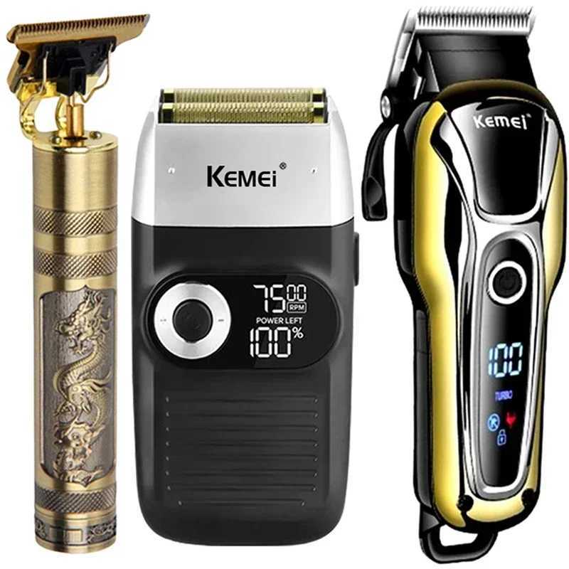 Kemei Hair Clipper Electric Hair Trimmer for Men Electric Shaver Professional Mens Hair Cutting Machine Wireless Barber TrimmerXJ250624