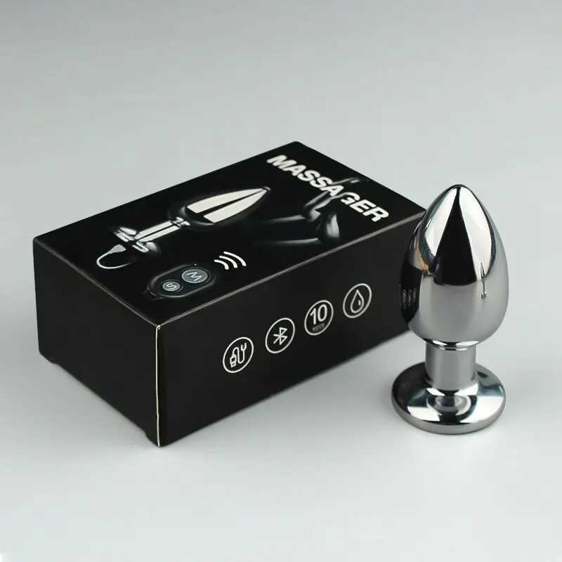 JIUUY Hot Sales Anal Plug Vibrator Stainless Steel Plug Vibrator Metal Toys For Adults Or Gay Sex Stimulator Products Anal Dildo W250624