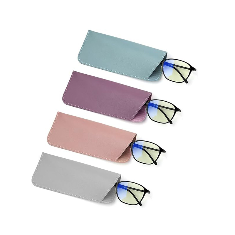 Wholesale Luxury PU Sunglasses Pouch Leather Glasses Case Fashion Custom Logo Sun Glass Bag