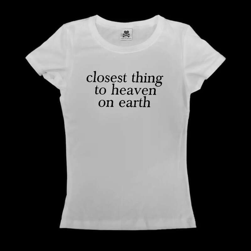 American Style Sweet And Spicy Girl Off-Shoulder Sleeve For Women Summer Dopamine Outfit Black Short Top Waist-Exposing T-Shirt B5