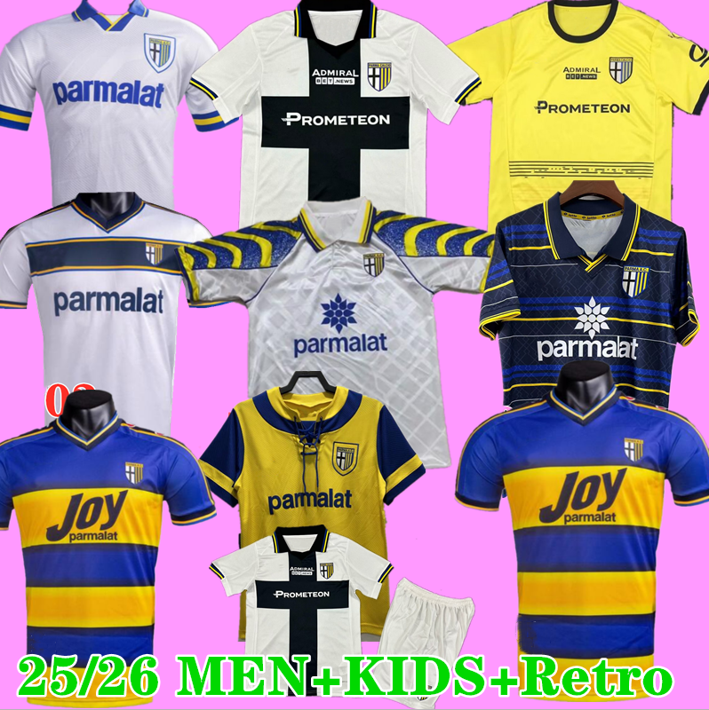 25/26 Parma soccer Jersey 95 97 98 99 00 01 02 03 Parma Retro BAGGIO CRESPO CANNAVARO STOICHKOV CANCELLIERI ALMQVIST CHARPENTIER KOWALSKI DELPRATO Football shirt