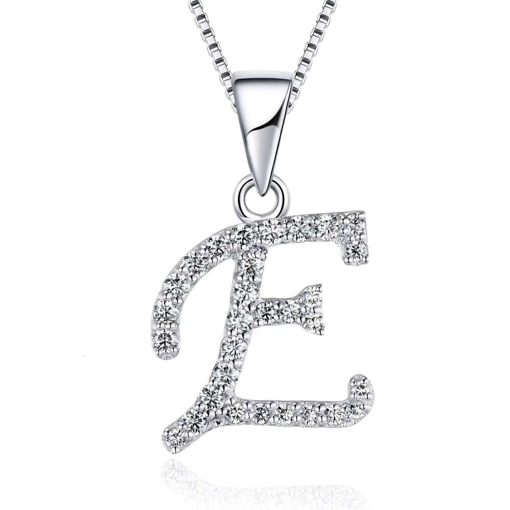 Sterling Sier Chain Necklace Fashion Pendant Charming Rhodium Plated Letter Style Wedding Party
