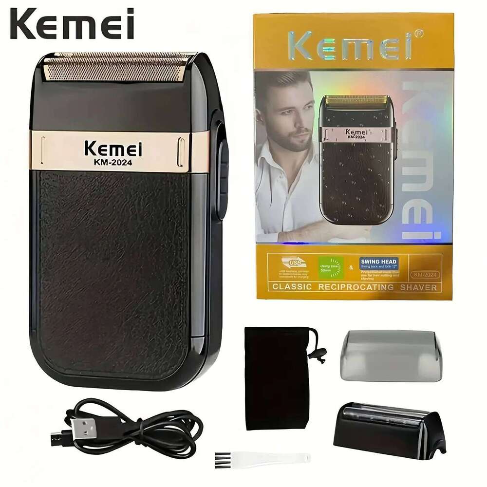 KEMEI Gift Box Km-2024 USB Charging Dual Network Blade Electric Shaver, Portable Men's Electric Shaver, You Deserve To Have It