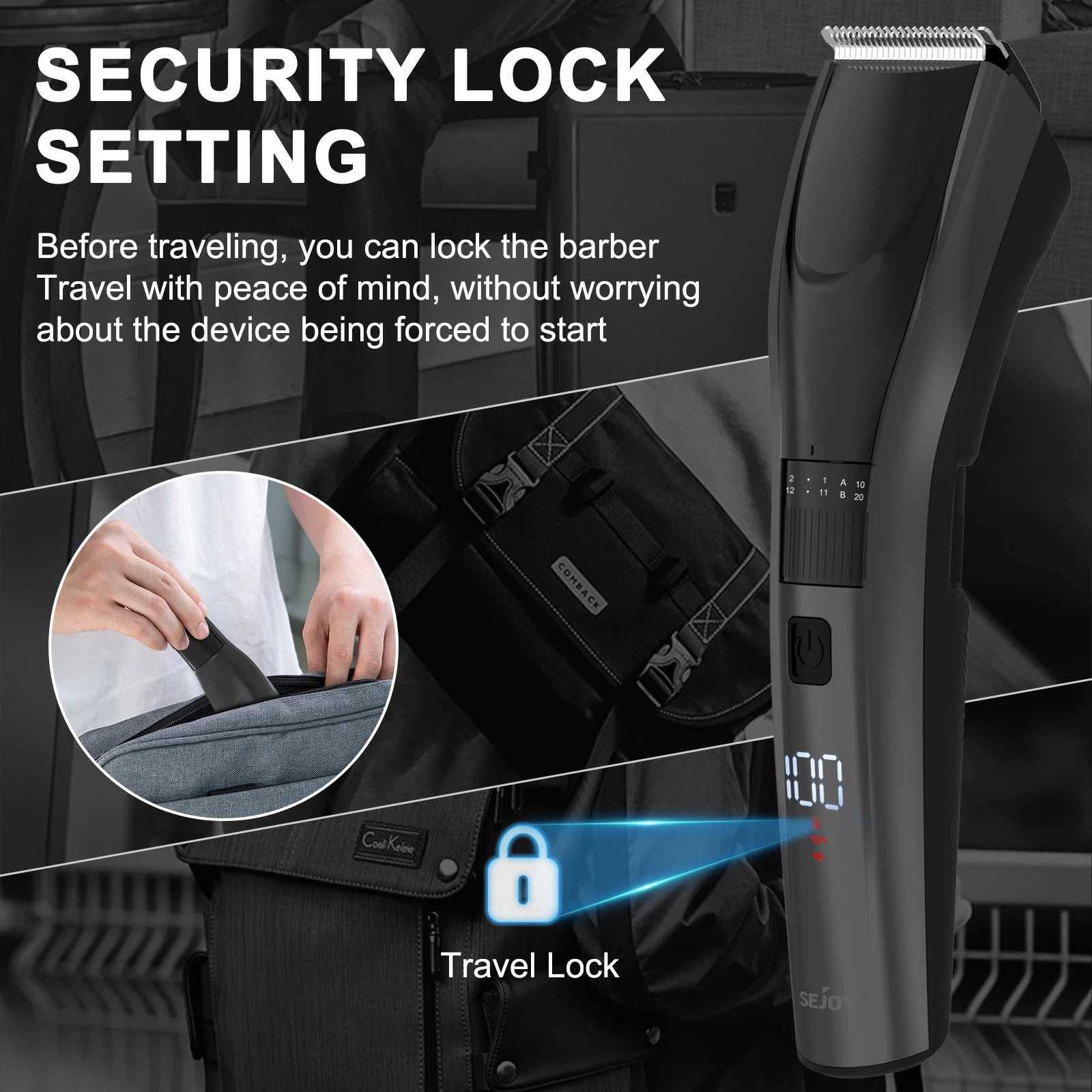 Sejoy Electric Hair Clipper for Men 20 Adjustable Gears Hair Cutting Machine Hair Trimmer Professional Rechargeable Hair Cutter Barber XJ250624