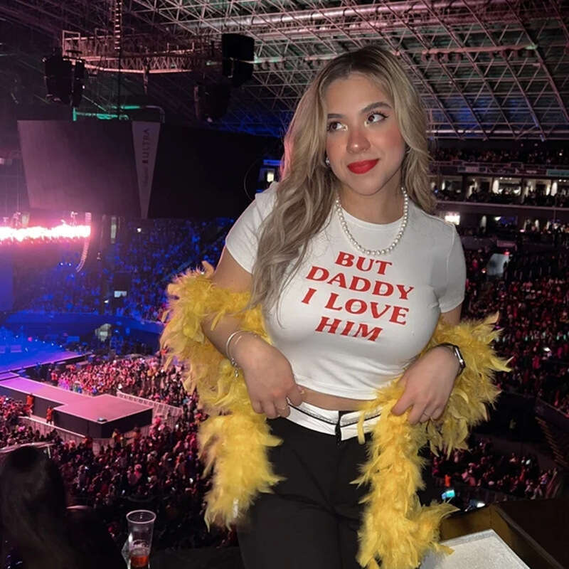 New Crop Top Summer Women's Design Sense T-Shirt Simple Style Letter Print Casual Streetwear B5